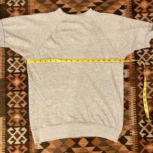 Vintage Thrashed Heather Grey Short Sleeve Sweatshirt Size M